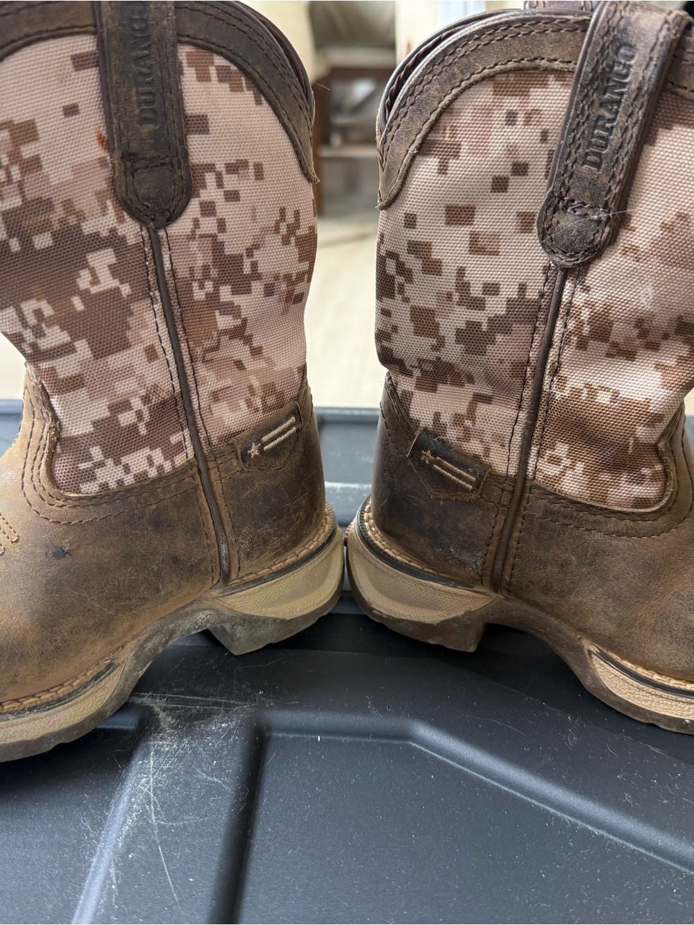 Durango Kids Tan & Brown Camo Western Pull-On Boots